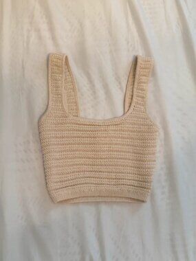 Cream Crochet Tank Top